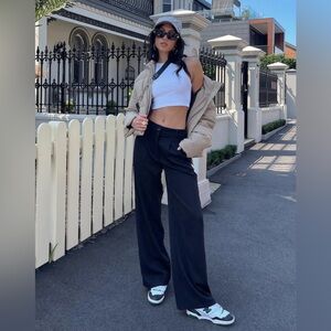 Princess Polly Archer Pants Black